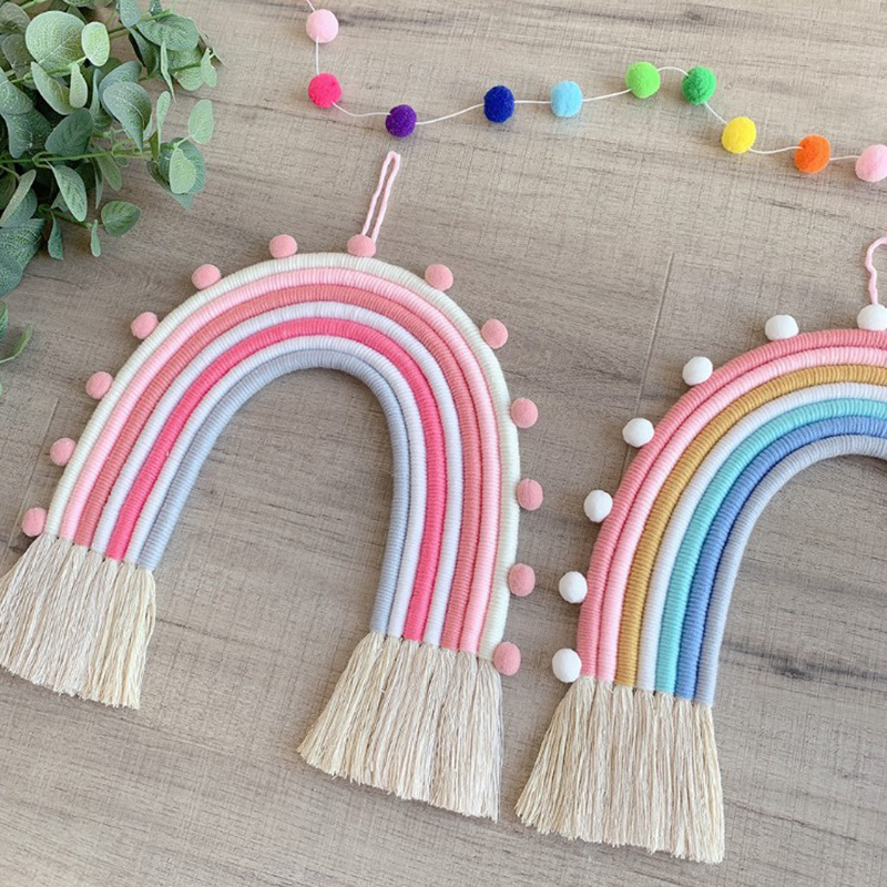 Brand children's woven rainbow pendant