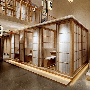 ✅ Japanese-Style Sliding Lattice Door for Restaurant, Tatami Room Sliding Partition with Hanging Track, Folding Sliding Door Customization
