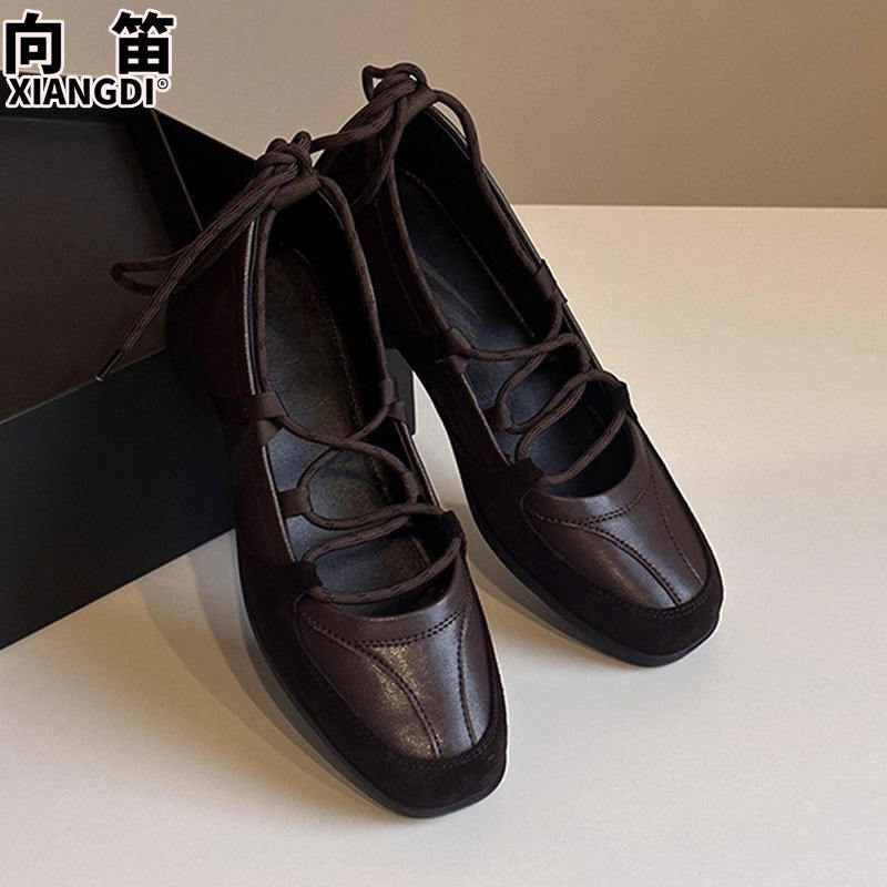 羊皮版玛丽珍鞋子女2025秋季新款软底不累脚单鞋芭蕾舞德训鞋女款|undefined