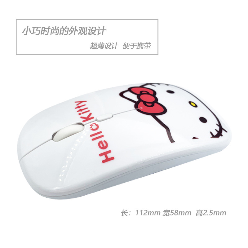 Linda chica de impresión ratón ultrafino mini ratón inalámbrico de dibujos animados Doraemon gato hellokitty Doraemon