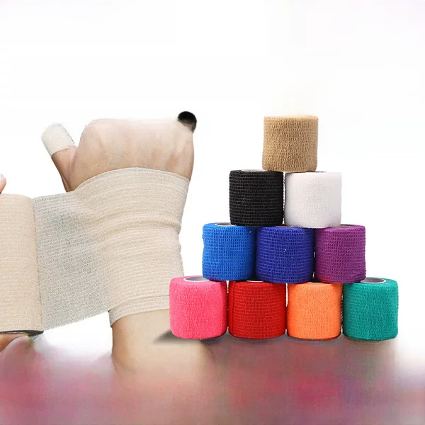 Factory wholesale sports protective elastic bandage color non-woven self-adhesive bandage tattoo self-adhesive bandage