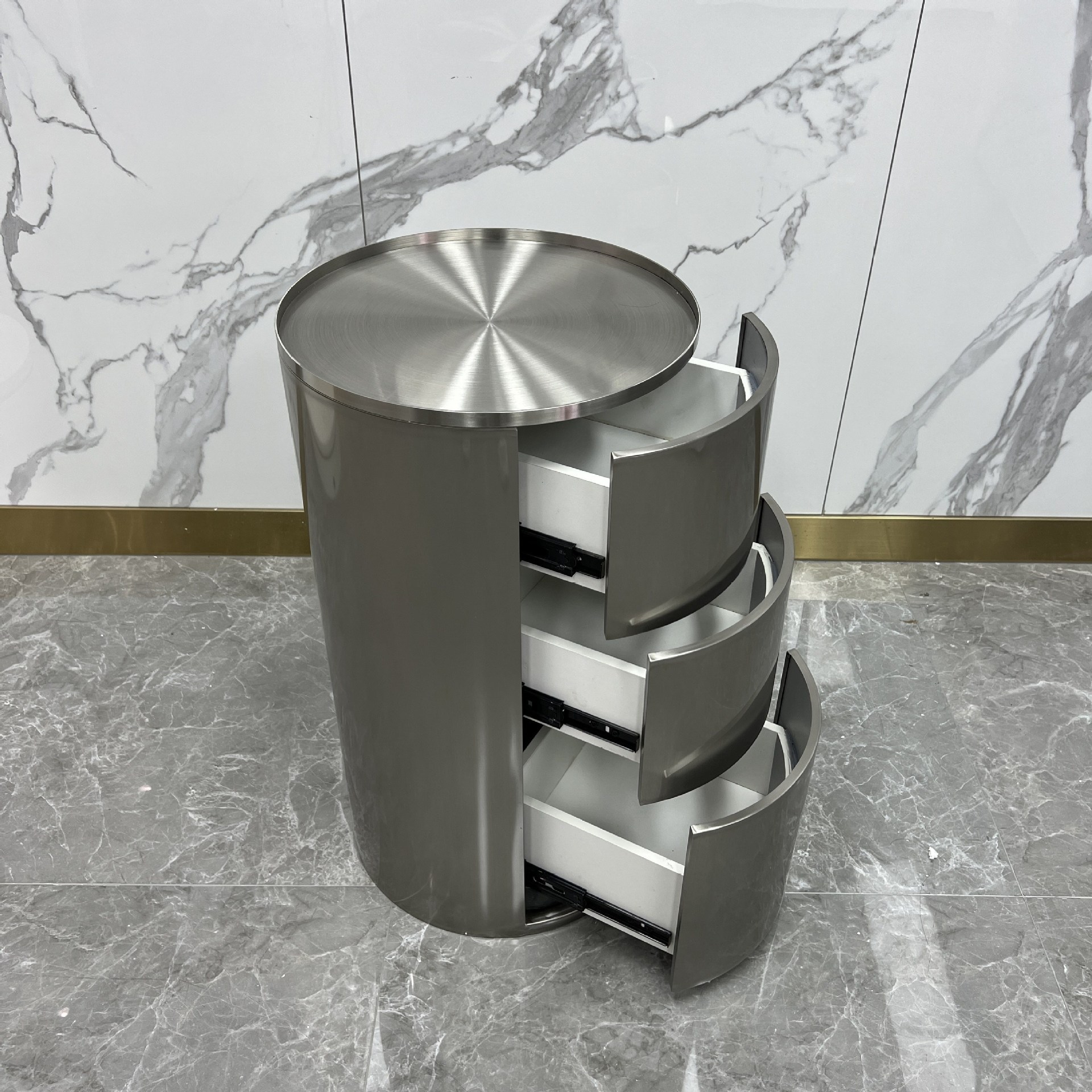 Barbería herramienta gabinete de acero inoxidable herramienta de peluquería Carro de peluquería de coche estante de almacenamiento multifuncional gabinete de polvo de corte de pelo