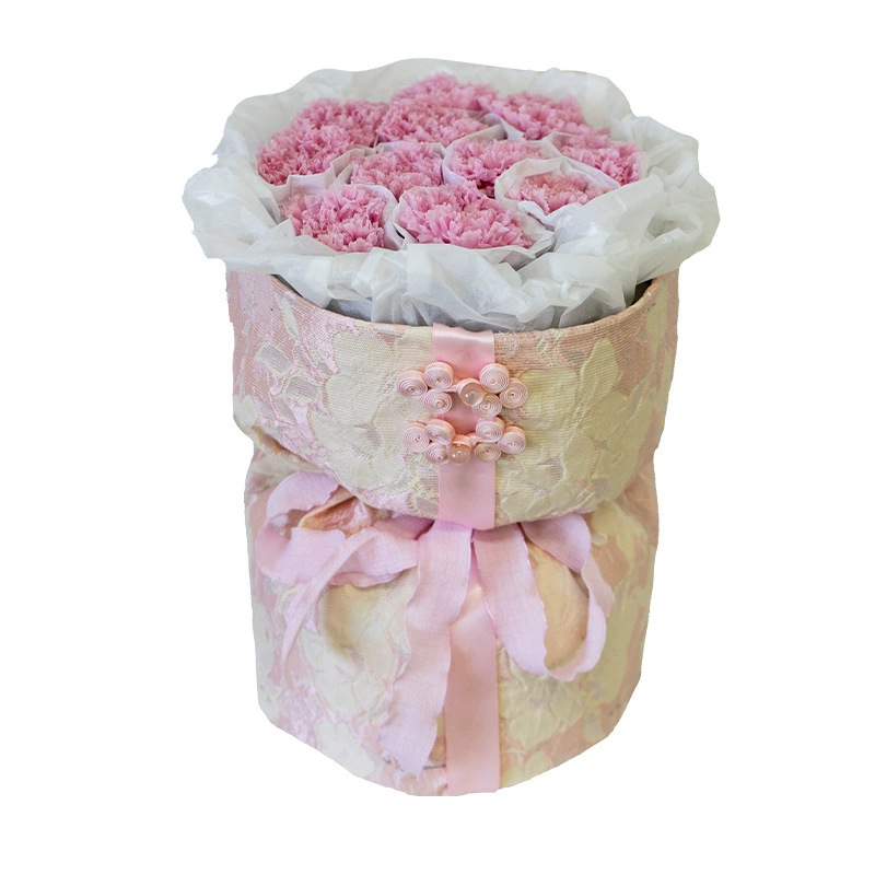 Día de la Madre Flor inmortal ramo de claveles chino nudo decoración pequeña fragante viento abrazar barril regalo de rosas de San Valentín