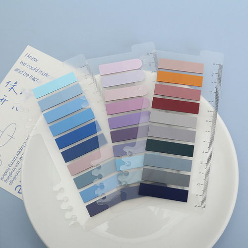 Morandi color index sticker PET sticky note ins style set color note pad combination note paper N times sticker