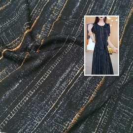 2025夏季薄款涤纶平纹雪纺印花布料连衣裙衬衫仿牛仔印花面料批发