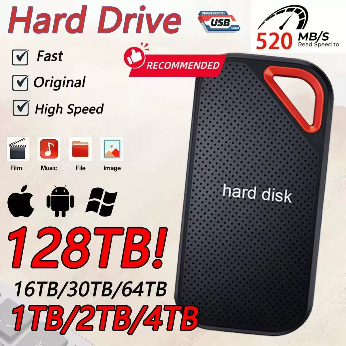 Мобильный твердотельный накопитель SSD E61 4 ТБ (PSSD) для трансграничной торговли, модель для международного рынка