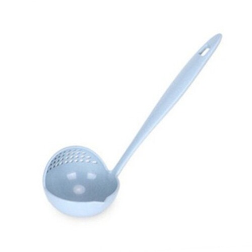 Creative wheat straw two-in-one household kitchen spoon long-handled plastic colander filter mesh tableware hot pot spoon