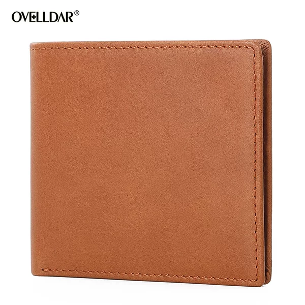 2022 New RFID genuine leather men's wallet top layer cowhide ultra-thin dollar bag rework oil wax cowhide wallet