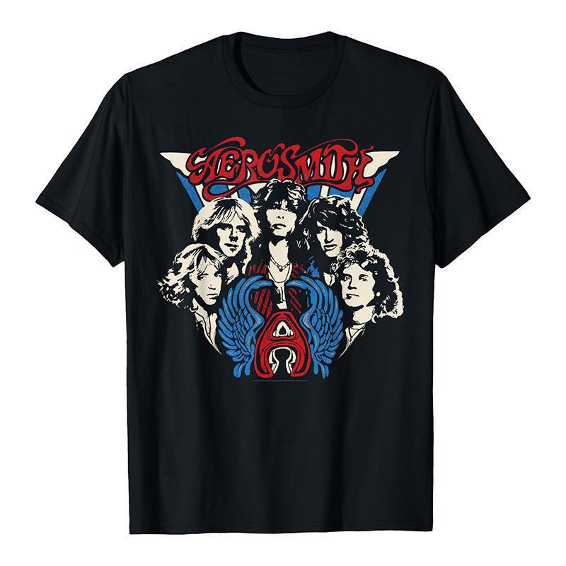 Aerosmith American Hard Rock Band Direct Spray Loose Men's and Women's Short-Sleeved T-Shirt