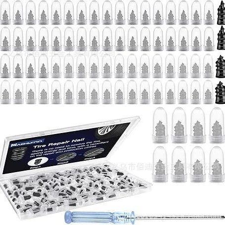 Автомобильный вакуумный ремонтный комплект для шин с резиновыми винтами для ремонта шин.