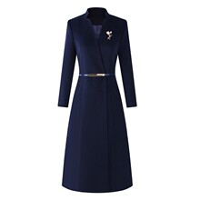 高端职业毛呢外套女时尚空姐制服酒店前台工作服羊毛大衣接待正装