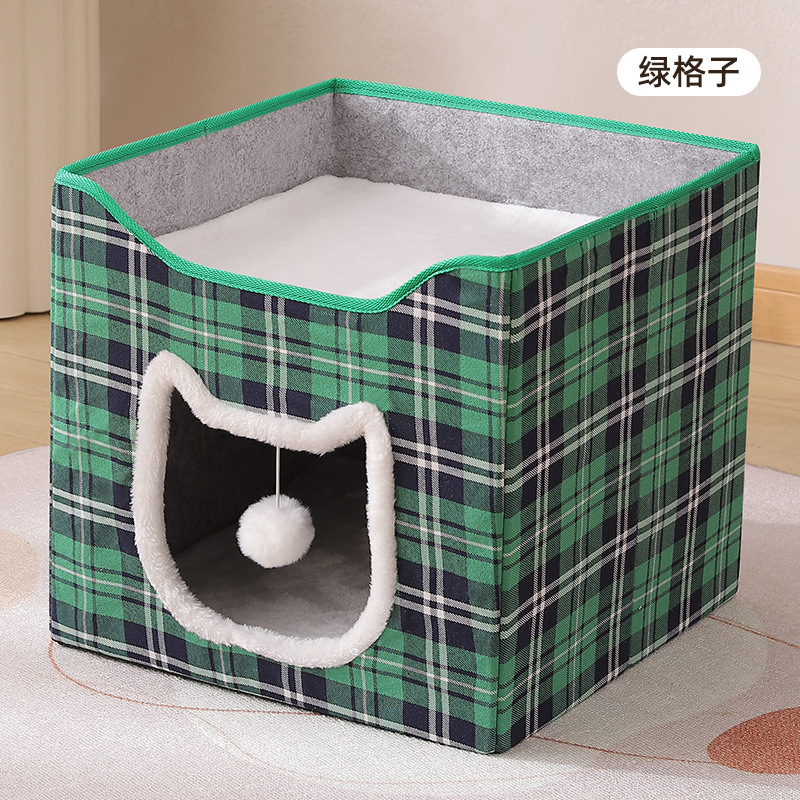 Nido de gato transfronterizo plegable para alojar gatos, casa de gato, villa de cuatro estaciones con placa de agarre para gatos, calentamiento para gatos, productos para mascotas