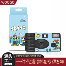 现货插画款《SKING滑雪》一次性胶片傻瓜胶卷相机彩色18张趣迷你