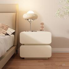 免安装全实木奶油风床头柜简约现代轻奢极简创意网红卧室落地边柜