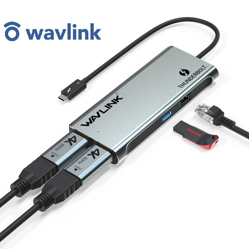 WavlinK Type-C to DP/HDMI Converter Thunderbolt 3 Expander 4K Hd NetworK Port Adapter WavlinK Type-C to DP/HDMI Converter Thunderbolt 3 Expander 4K Hd NetworK Port Adapter
