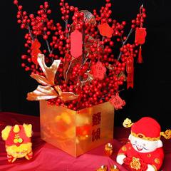 Wholesale 2022 Spring Festival New Year Decorations, Arrangement Accessories, Scene Setup, Flower Arrangement, Lucky Bucket with Wealthy Fruits, Desktop Ornament