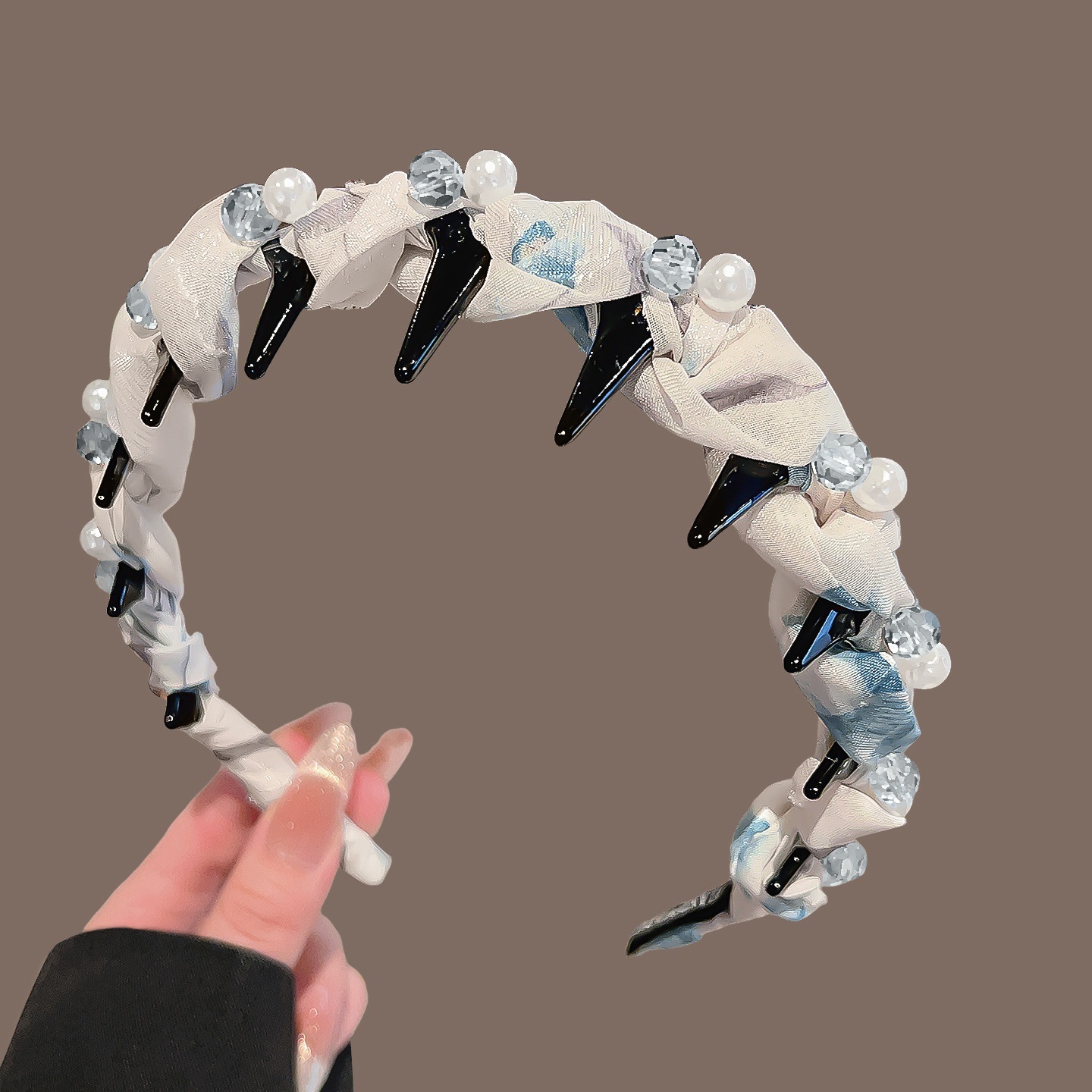 #312 blue fabric pearl diamond