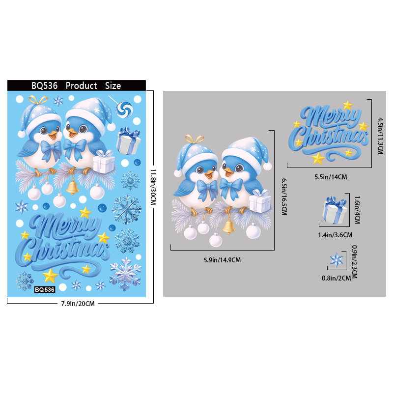 クリスマスステッカークリエイティブカラフルなクリスマスツリーガラスステッカークロスボーダーアマゾン雪だるまスノーフレーク静電ステッカー卸売|undefined