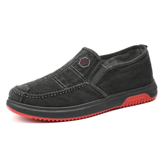 Old Beijing cloth shoes men's breathable soft bottom Bean shoes beef tendon bottom men's shoes a slip-on canvas shoes wholesale casual shoes