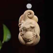 九尾狐狐狸雕刻工艺品厂家批发小叶黄杨木雕根雕手把件文玩挂件