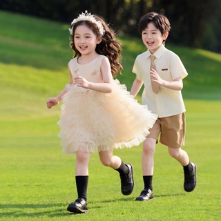 幼儿园园服夏装演出服小学生校服夏季拉拉队一年级儿童班服表演