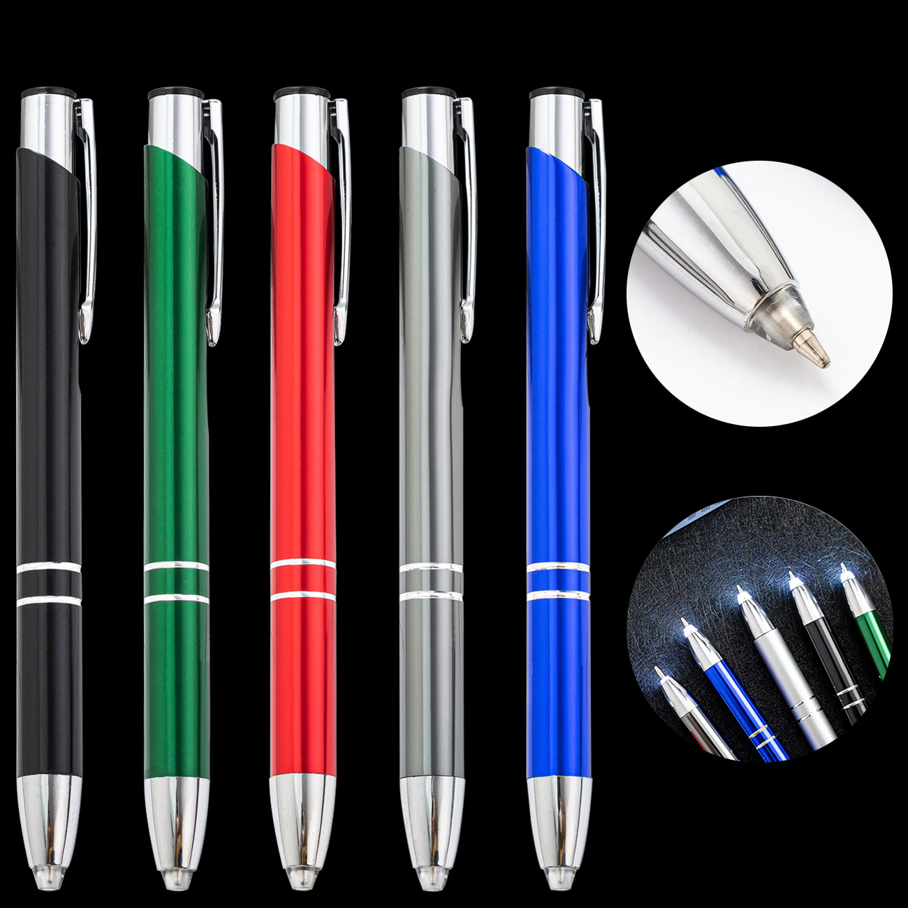 金属灯笔现货批发触控圆珠笔LED灯多功能笔三合一可印刷logo灯笔