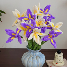 新番 新款创意毛绒鸢尾仿真花家居装饰diy花店花束配件鲜花花艺
