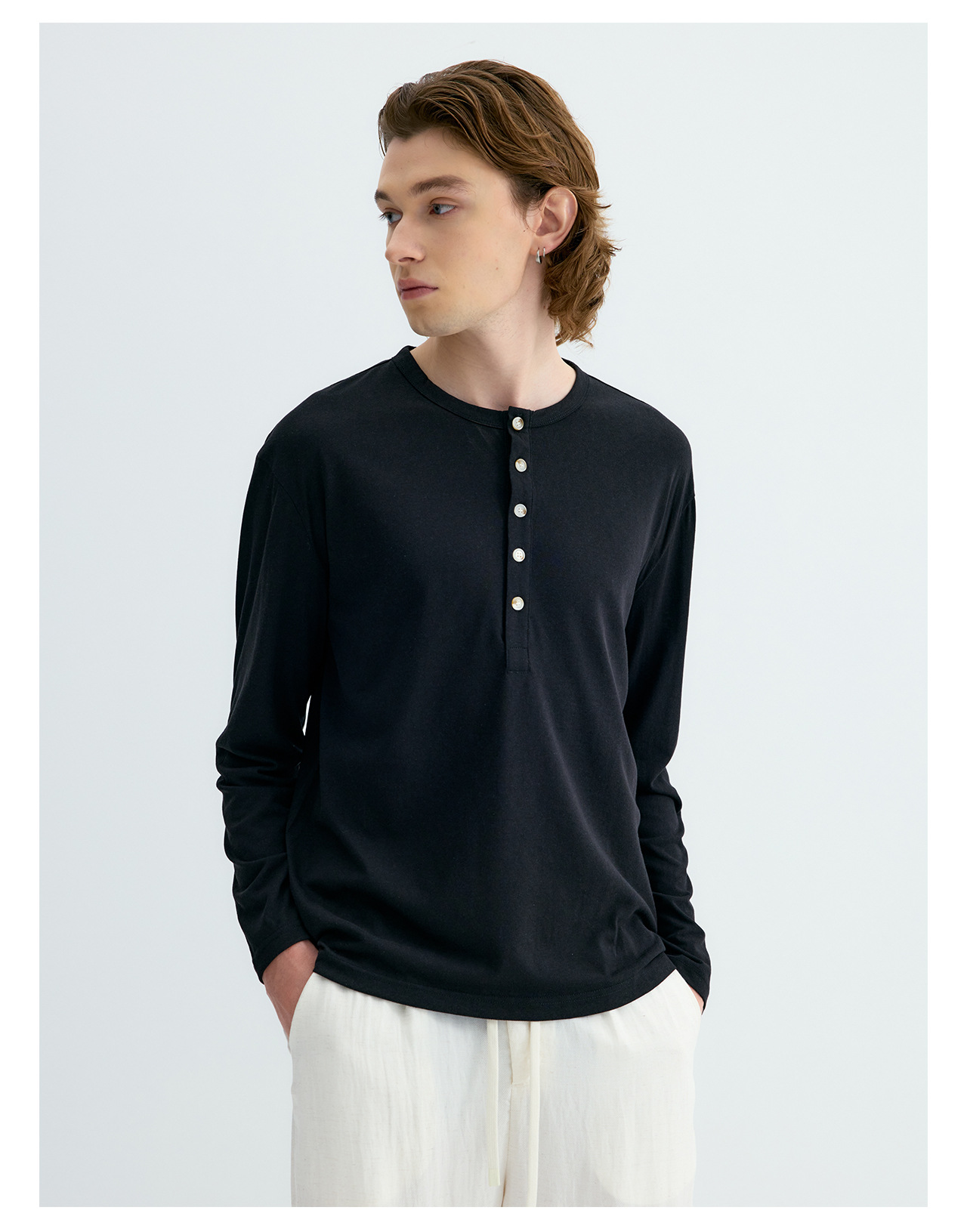 UNF 250g Henry Neck Long-Sleeve Tee