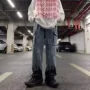 宽松男女直筒多口袋长裤