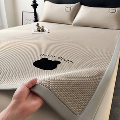 高級アイスシルクマット3点セット 刺繍クールPEアイスビーンズエアコンマット 洗濯機で洗える寮用シングルソフトマット