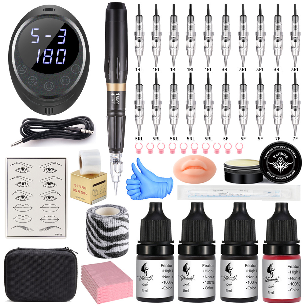 Tatuaje semipermanente bordado labial blanqueador conjunto completo de suministros de herramientas de práctica para principiantes conjunto completo de consumibles profesionales para abrir una tienda