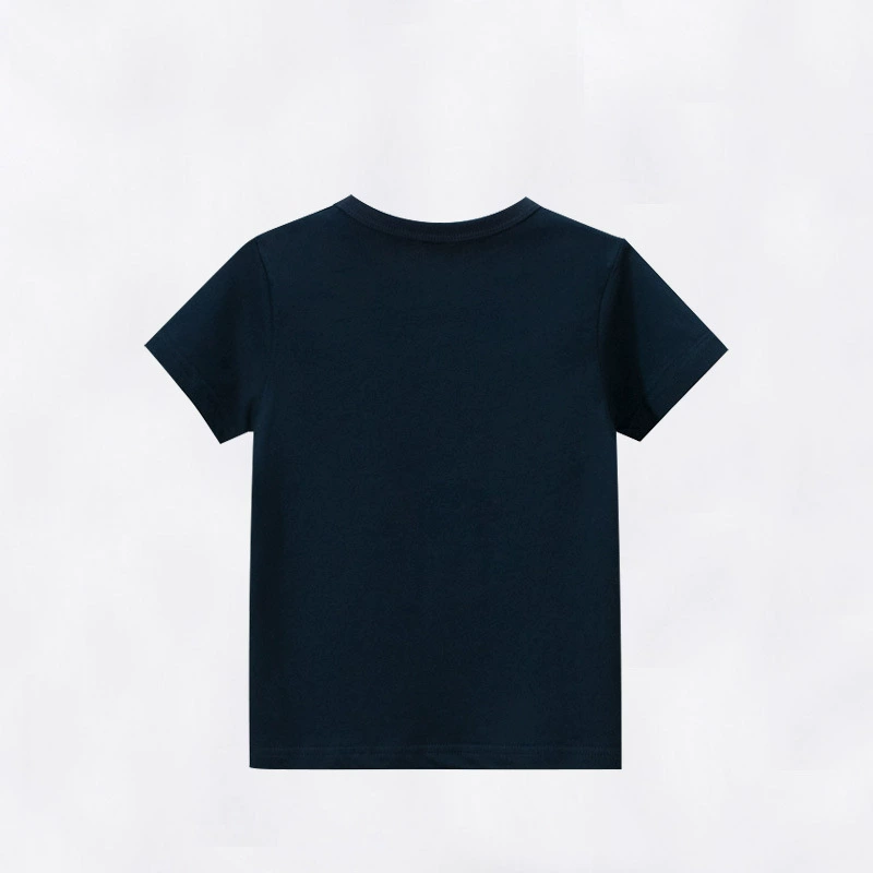Летняя одежда для детей, мультяшная футболка с круглым вырезом, европейский стиль