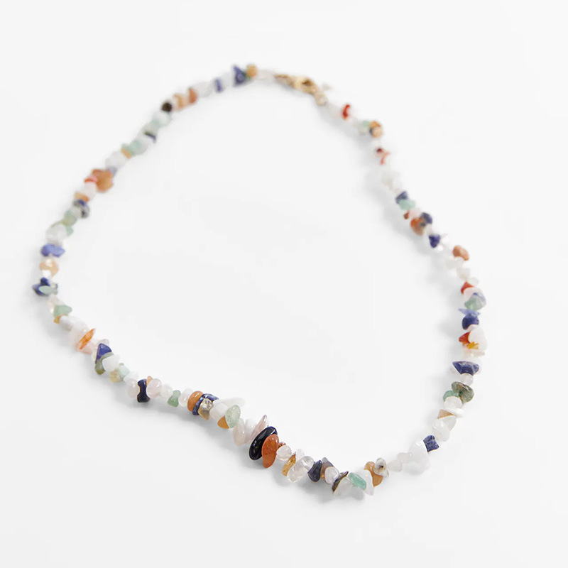 Bohemian Long Gravel Geometric Multi-layer Necklace display picture 4