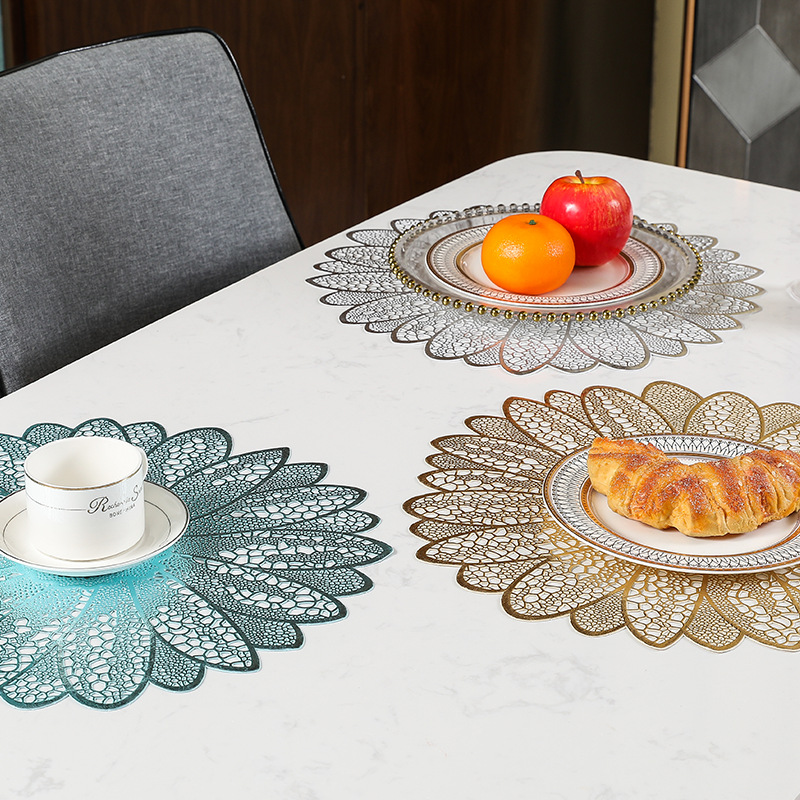 Nuevo espesado americano PVC comida occidental estera hotel restaurante giling aislado Mesa estera montaña rusa en stock entrega directa