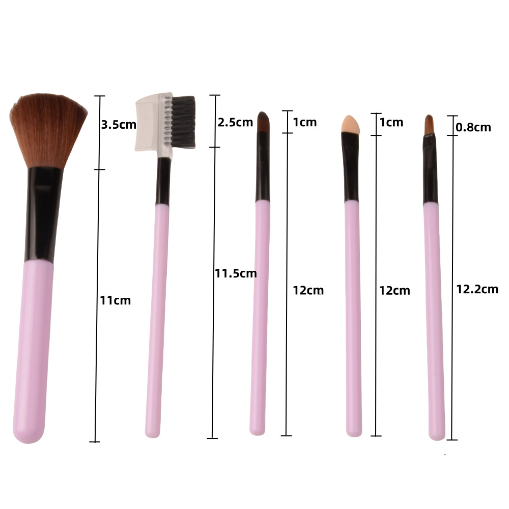 Cepillo de maquillaje multifuncional 5 piezas conjunto de herramientas de maquillaje portátiles cepillo blush cepillo de pestañas cepillo de sombra de ojos cepillo de fábrica directa novato