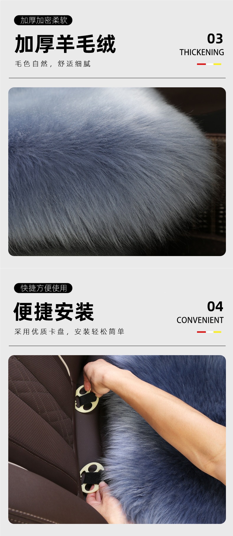 Car Seat Cushion Winter Pure Wool Fur Integrated Single-Piece Fur Pad Warm Genuine Wool Fur Seat Cover Without Backrest for Women