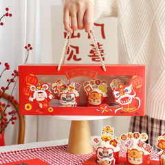 New 4-piece New Year cupcake packaging box portable gift box muffin cup special box