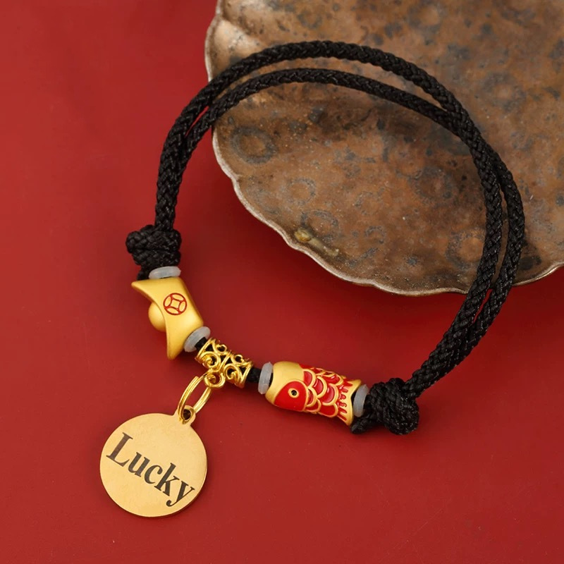 황금 잉어 라운드 카드 [검은 밧줄]