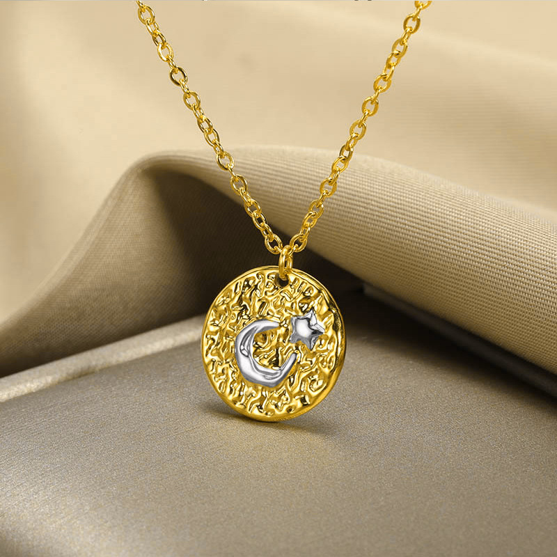 Wholesale Jewelry Simple Style Classic Style Color Block Zinc Alloy Gold Plated Plating Pendant Necklace display picture 4