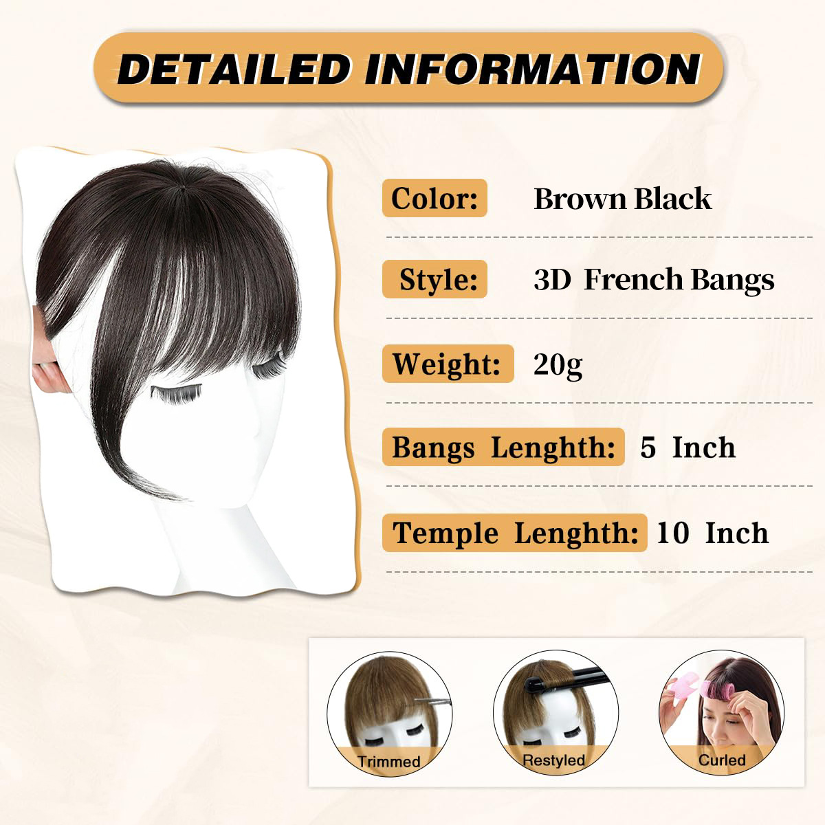 Comercio exterior transfronterizo peluca europea y americana damas estilo corto 3D flequillo de aire francés bloque de reabastecimiento de cabello superior flequillo esponjoso natural