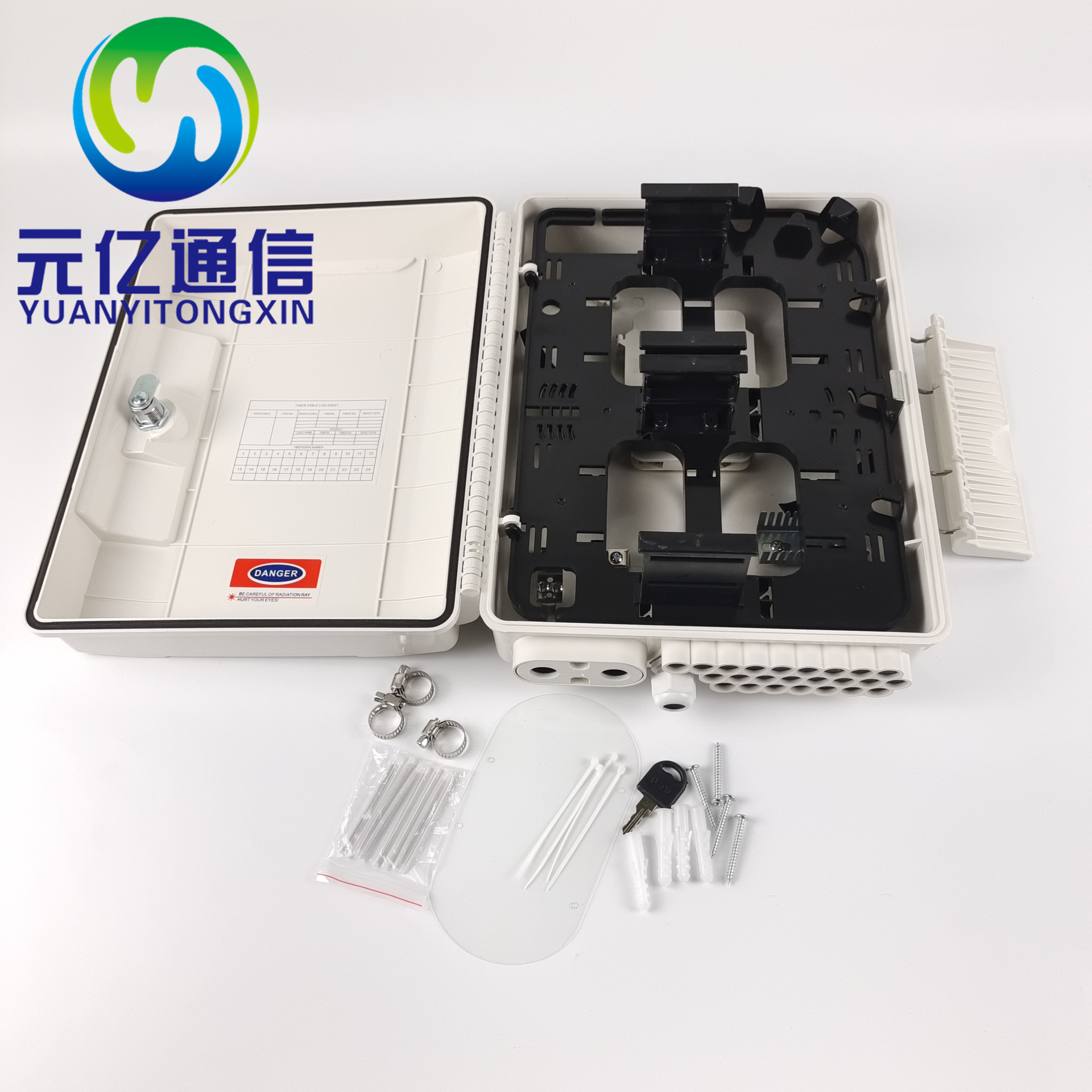 白色插片式分纤箱 1分32分光箱  48芯室内外 防水抱杆终端盒外贸