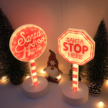 跨境LED圣诞指路牌小夜灯圣诞节装饰氛围灯节日派对酒吧房间布置