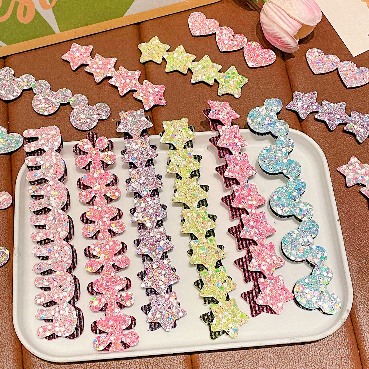 Children's Sequin Hair Magic Tape Baby Bangs Organizer 2026 New Model Sweet and Cute Hair Accessory for Girls