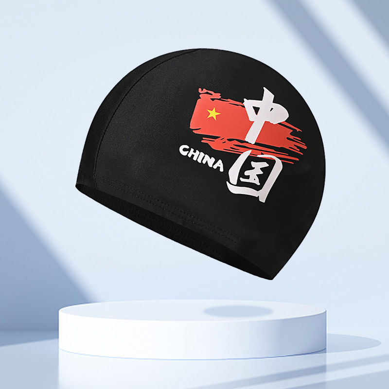 Gorro de natación de viento nacional para hombres, transpirable universal, de secado rápido, cabello largo, adulto profesional, protector para los oídos, gorro de natación para mujeres al por mayor