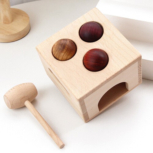 Wooden Geometric Shape Matching Stack Blocks, Unpainted Puzzle Boards for Baby – Cognitive Color & Shape Sorting & Building Toy