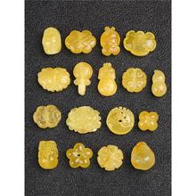 天然蜜蜡富甲牡丹花如意锁爱心四叶草中国结背云手链项链diy配饰