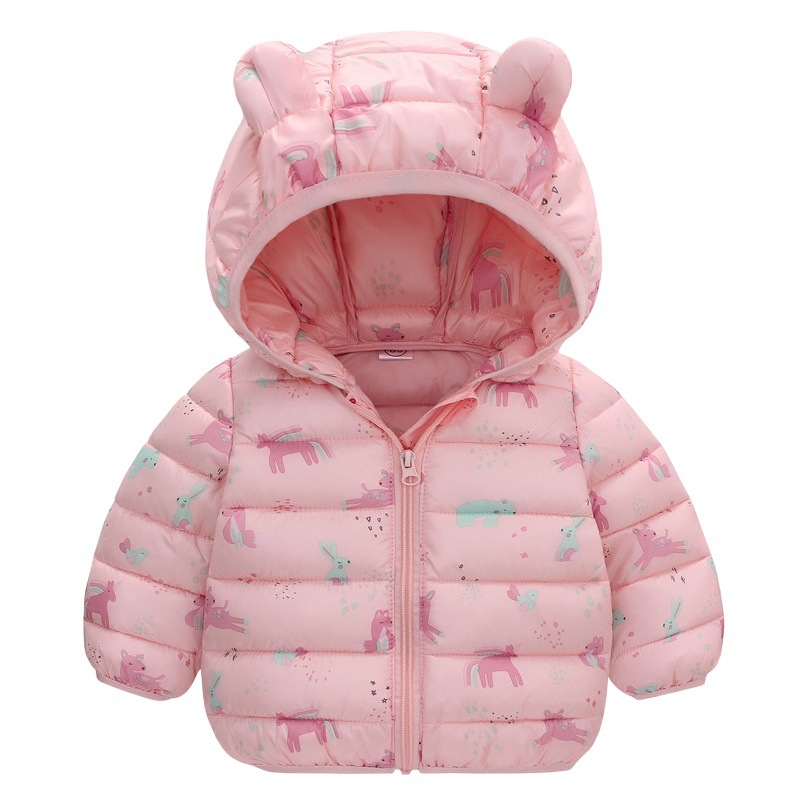 Chaqueta acolchada de algodón para bebés Otoño e Invierno chaqueta acolchada de algodón superior de oreja de dibujos animados chaqueta acolchada de algodón