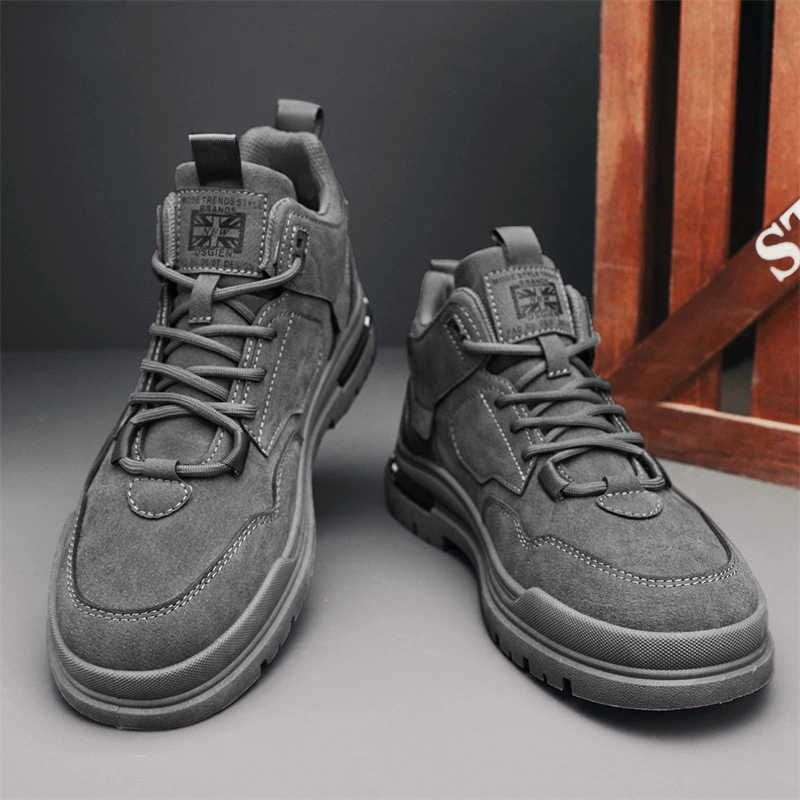 Martens, men's high fleece winter shoes, footwear for leisure, autumn