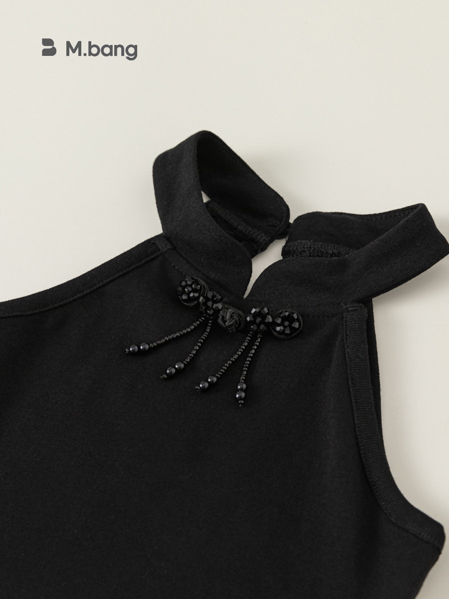Yubao ropa infantil de niñas impresión de tinta de estilo chino antiguo conjunto de ropa de verano de dos piezas