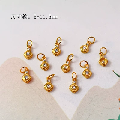 DIY Accessories S925 Silver Gold-Plated Zərgərlik ara hissələri - round-zircon-lift-style-2